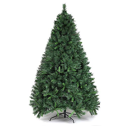 Abeto SALCAR 210 cm, Abeto artificial con 868 puntas, ignífugo, abeto, construcción rápida Incl.  Soporte para árbol de Navidad, adorno navideño verde 2,1 m
