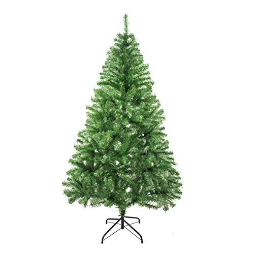 Árbol de Navidad verde artificial Solagua Hojas verdes de abeto oropel 120-210 cm árboles con soporte metálico (verde brillo, 150 cm 293 puntas)
