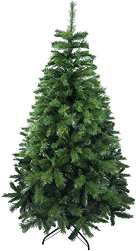 Árbol de Navidad extra lleno artificial Solagua de hojas dobles combinadas 150-240 cm abetos con soporte metálico (verde, 240 cm 1180 puntas)