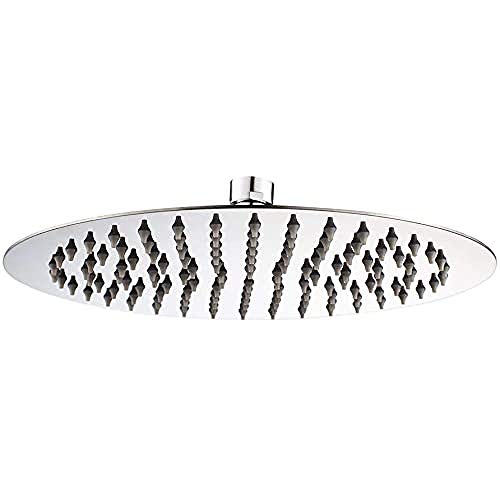 Ibergrif M20293, rociador redondo (1/2 pulgada), rociador de acero inoxidable, plateado, diámetro 20 cm