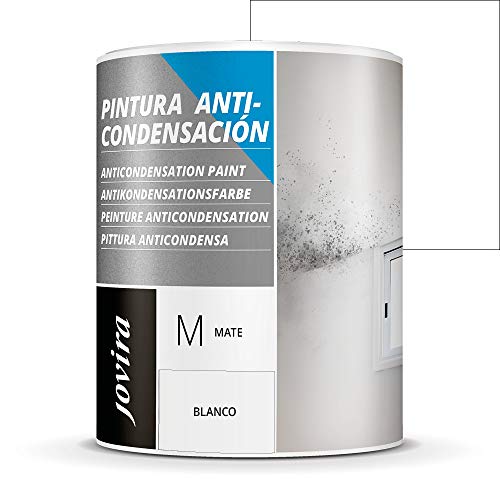 Anticondensación, antihumedad, antimoho exterior-interior.  Eficaz para paredes de yeso, hormigón, cemento.  Soluciona problemas de condensación por humedad ambiental (750 mililitros, blanco)