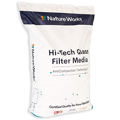 NATURE WORKS filtro de arena de vidrio para piscinas con un poder de filtración del 99,64%, reduce el consumo de agua y energía, fabricado en vidrio técnico virgen para una máxima higiene - bolsa de 10 kg