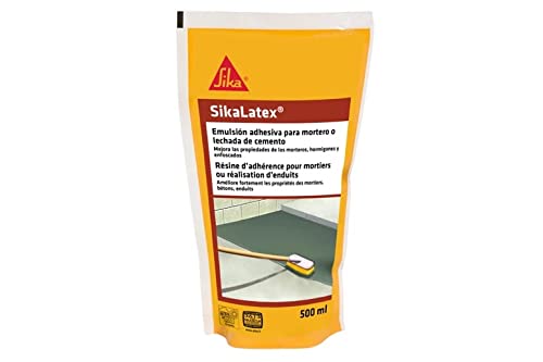 SikaLatex, Emulsión adhesiva, lista para usar, para mortero de cemento y masilla, Blanco, 500ml