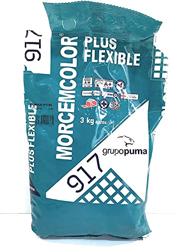 MORCEM COLOR PLUS FLEXIBLE: Mortero para el rejuntado de juntas de gresite en piscinas.  Antifúngico y repelente al agua.  bolsa de 3 kilos