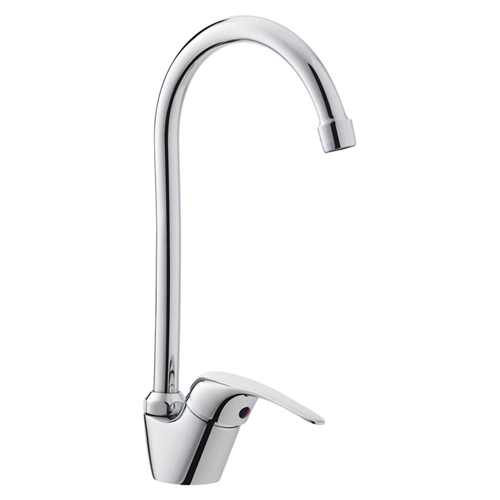Grifo de cocina monomando con suela Marco mammoliti de acero pulido