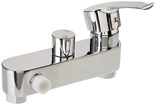 Mezclador monomando Kibath CAN/VER compatible con la mayoría de columnas de ducha, desviador integrado para cambiar la posición de ducha a rociador, repuestos originales garantizados