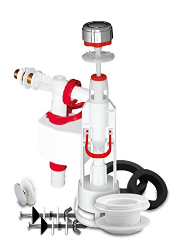 fominaya 0129701231 Tyfon+14 descarga universal con botón + válvula lateral Fenyx, Negro, Estándar