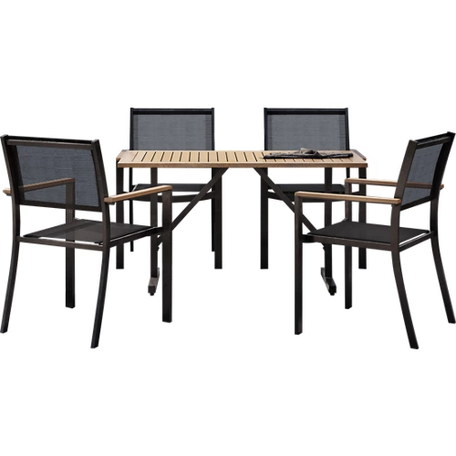 Conjunto de muebles de terraza de aluminio y eucalipto tagula para 4 personas