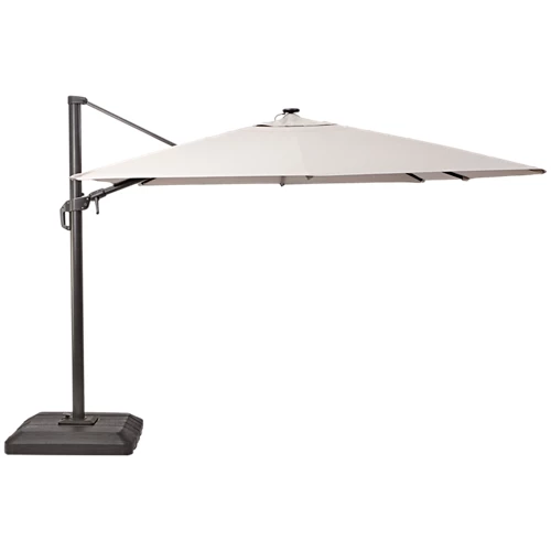 Sombrilla excéntrica natural con sonido led frito 282x391 cm