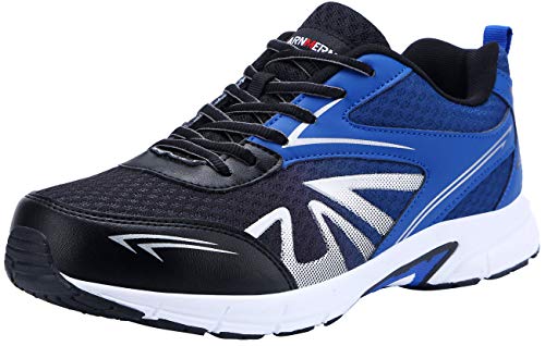 Zapatos de seguridad para hombre LARNMERN LM180105 SB, zapatos de trabajo con punta de acero, ultraligeros, suaves y cómodos, transpirables (43 EU, azul oscuro)