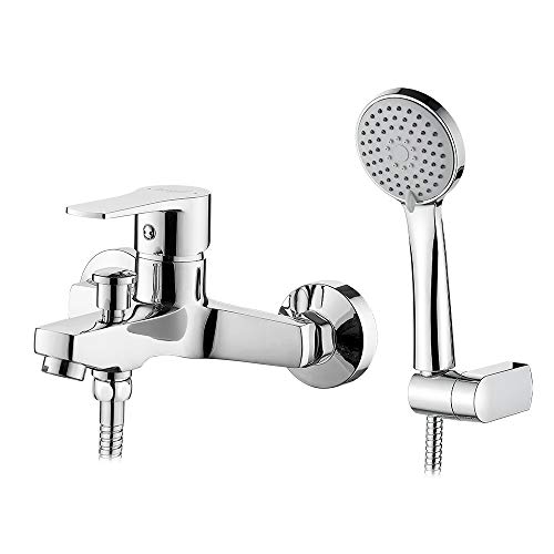 Ibergrif M13057-Star, Juego de grifo para bañera, Mezclador monomando para bañera y ducha, cromo