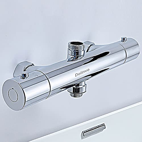 Grifo termostático Dolinvo 38 ℃ para bañera de ducha latón H59 cromo inoxidable grifo moderno termostato para columna de ducha baño resistente a la corrosión