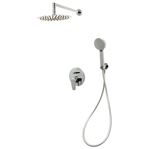 Conjunto de ducha empotrado cromado con monomando Huber Planet