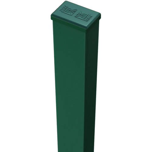 Pilar de acero galvanizado revestido de plástico verde de 40 mm y 85 cm