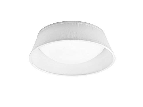 Inspired Mantra - Nordica Plafón - Techo Inclinado, 2 luces E27, cilíndrico 32 cm, acrílico blanco con pantalla blanco marfil