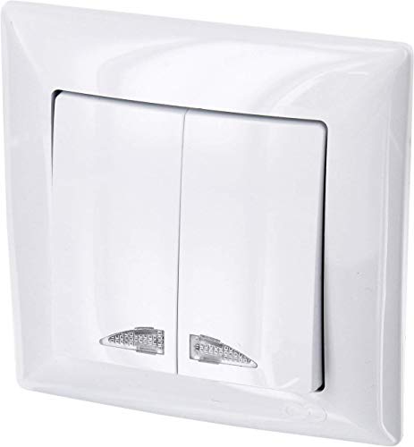 Interruptor de 2 vías serie UP con iluminación LED, sistema de terminales, todo en uno, serie G1, color blanco