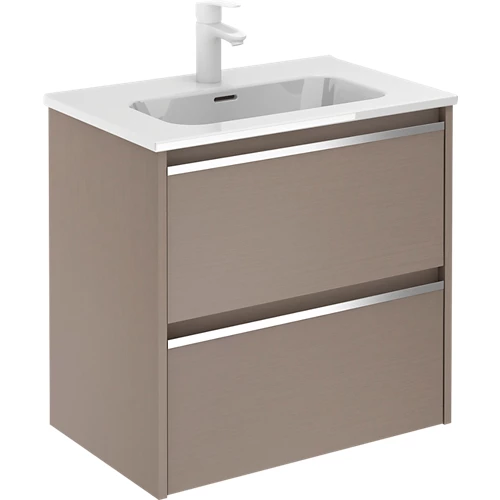 Mueble de baño con lavabo Beta con 2 cajones arena ahumada 60x38 cm