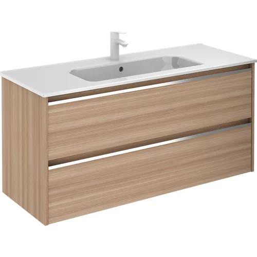 Mueble de baño con lavabo Beta con 2 cajones nogal arenado 120x45 cm