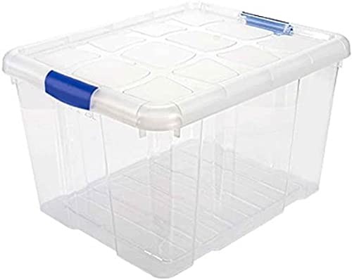 AC Caja de almacenamiento de plástico transparente núm.  2. Contenedor de almacenamiento para guardar juguetes, libros, ropa, mantas y otros artículos.  Capacidad 25 litros.  Dimensiones 42,2x25,6x35cm