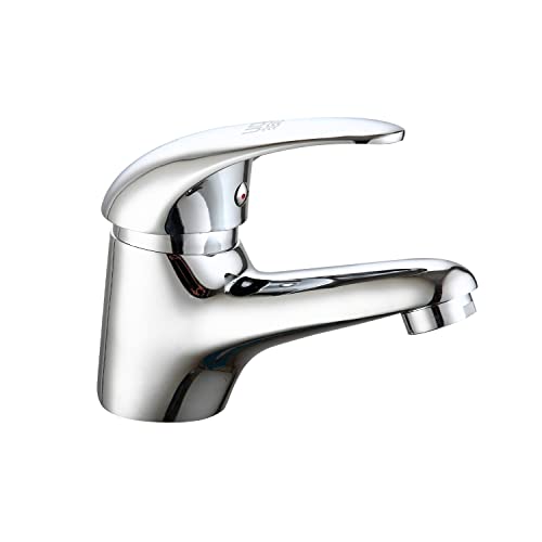 DP Grifería - Mezclador monomando de lavabo, color plata, serie Naranjo