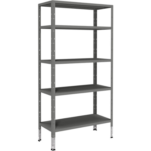 estantería metálica spaceo 188x100x40 gris 130kg 5 baldas
