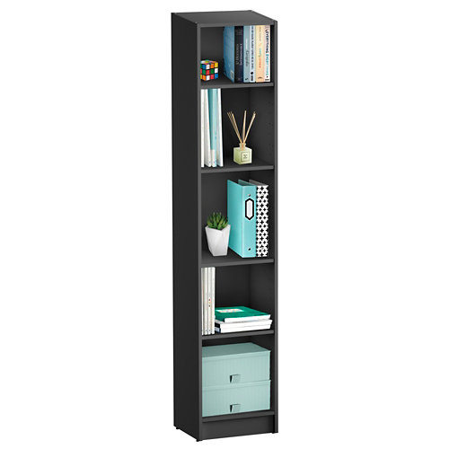 librería spaceo home con cuatro baldas grises 40x200x30 cm