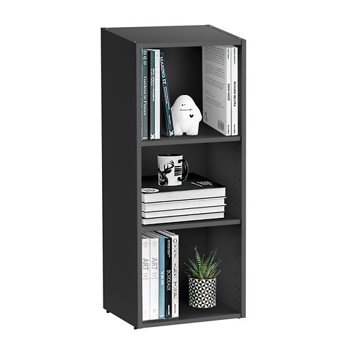 librería spaceo home con dos baldas grises 40x100x30 cm