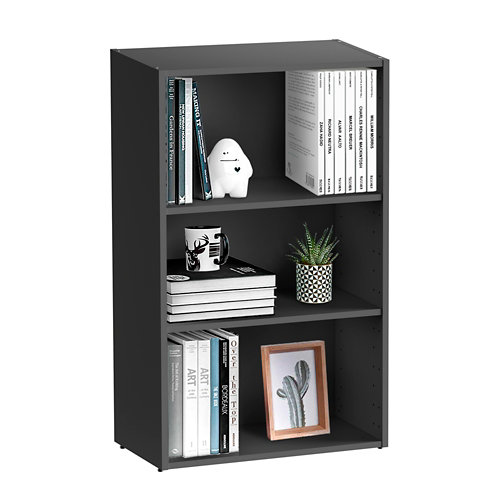 librería spaceo home con dos baldas grises 60x100x30 cm