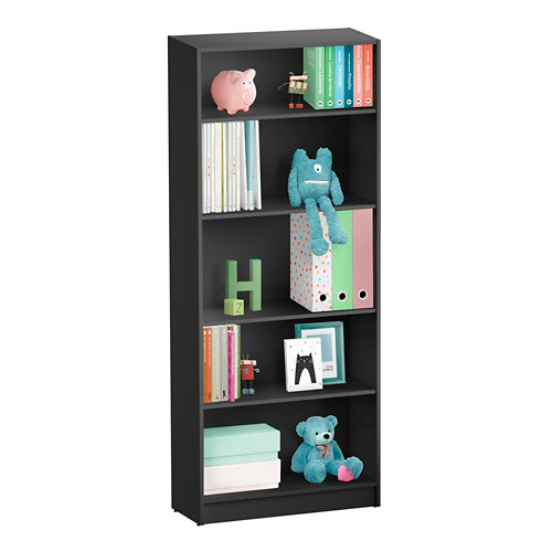 librería spaceo home con cuatro baldas grises 80x200x30 cm