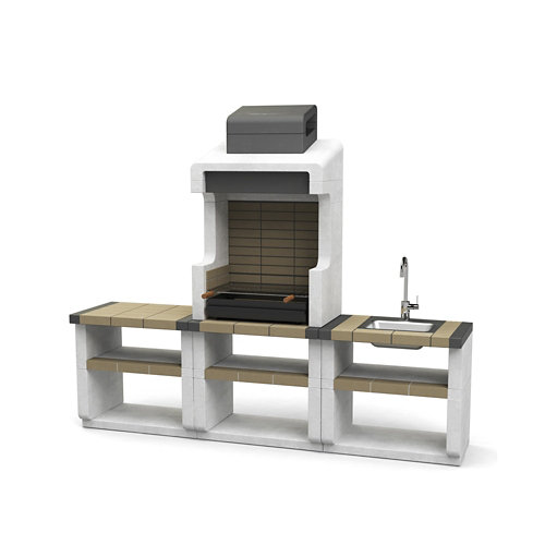 Parrilla hormigón refractario Durango 210x255x58 cm de 1237 kg