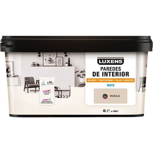 Pintura salón y habitaciones luxens 4l moca 6