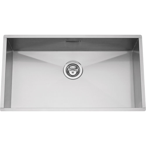 Fregadero de acero inoxidable de 1 seno cuadrado línea elite box 90x40cm