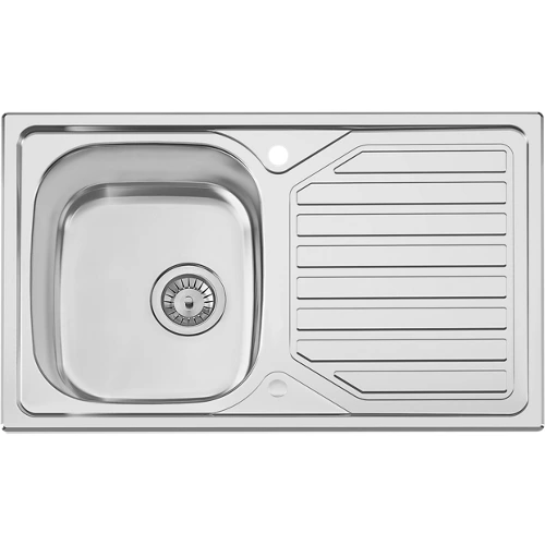 Fregadero rectangular de acero inoxidable Delinia porto con desagüe 45x48cm