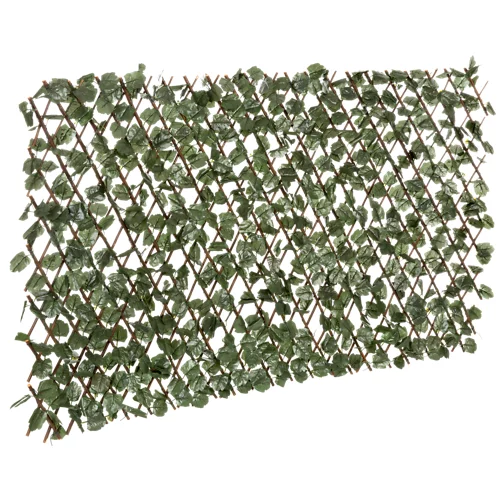 Rejilla de mimbre extensible con hojas 100x200 cm