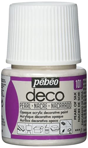 Pébéo 285101 101 Pintura acrílica Pearl Silk, 45 ml, blanco perla