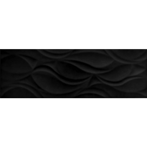 Azulejo benares ceramica 25x75 negro brillo relieve artens