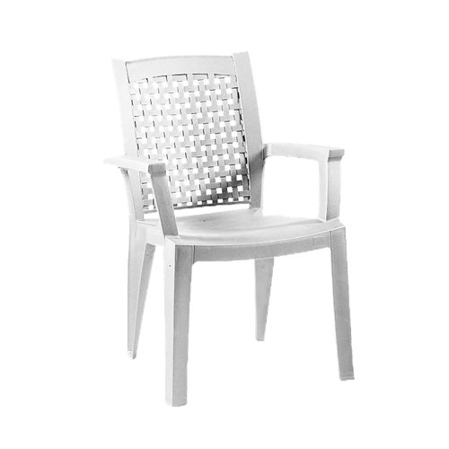 Silla exterior imitación metal blanco