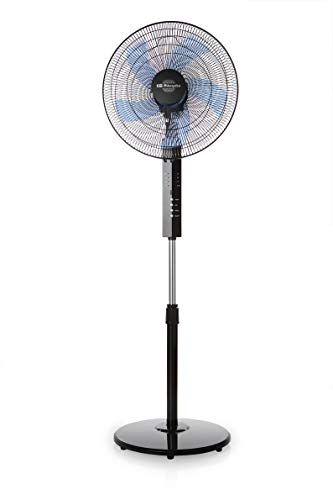 Orbegozo SF 0244 - Ventilador de pie, mando a distancia, silencioso, 5 palas, paro programable hasta 7,5 h, 3 velocidades, color negro