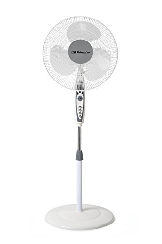 Orbegozo Sf 0147 - Ventilador Oscilante De Pedestal, 3 Niveles De Ventilación, Tamaño Aspas 40 Cm, Regulable En Altura, 50 W, Blanco