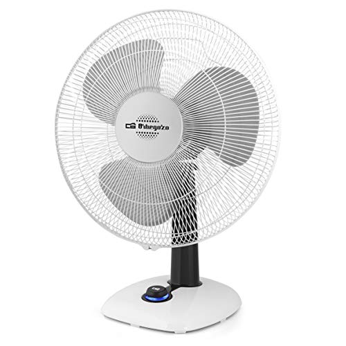 Orbegozo TF 0133 - Ventilador de mesa, oscilante, 3 velocidades, hélice diámetro 30 cm, mango, 40 W, piloto LED, blanco