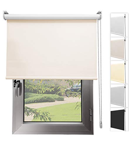Persianas térmicas opacas premium Decorator fabricadas a medida, con un ancho de 40 a 300 cm.  Cierra el Paso de la Luz, mantén tu privacidad.  Arena.  Contraventanas para ventanas y puertas.