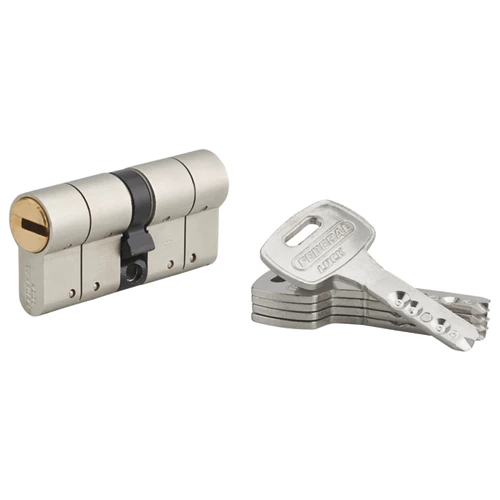 Cilindro federal alta seguridad s 40x40 niquel con 5 llaves