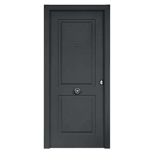 Puerta de entrada metálica Saga 2 plazas gris izquierda 93x210 cm