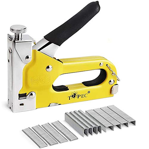 Grapadora manual 3 en 1 con 1800 grapas - Pistola grapadora robusta para tapicería, material de fijación, decoración, carpintería, muebles, para madera