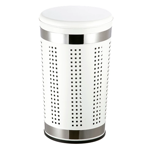 Cesto de ropa de acero inoxidable blanco 46l