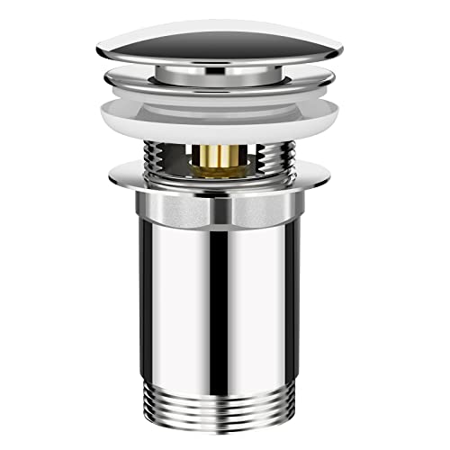 Tapones de desagüe Linkax Válvula de apertura de lavabo Desagüe universal Válvula de desagüe de rebose Click-Clack