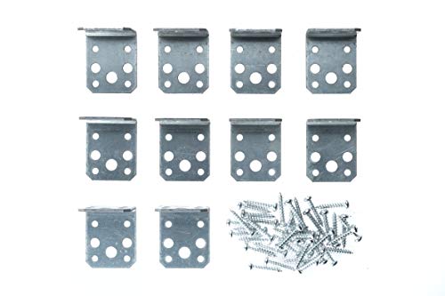 Soporte de acero galvanizado y kit de fijación - 50 piezas, tornillos incluidos - Placa de conexión en ángulo recto - Utilidad media - 50 mm x 50 mm x 40 mm