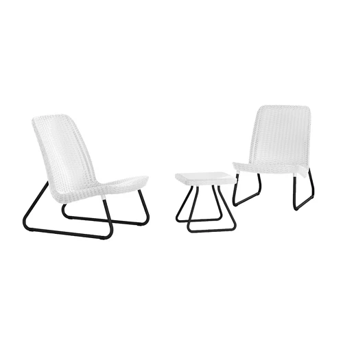 Conjunto de sofá y mesa baja de resina para 2 personas