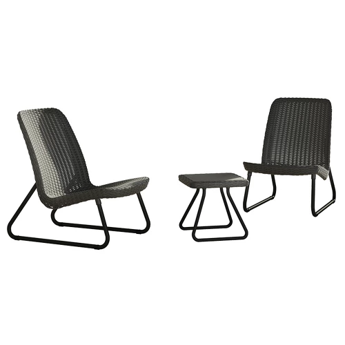 Conjunto de sofás River y mesa de centro de polipropileno para 2 personas