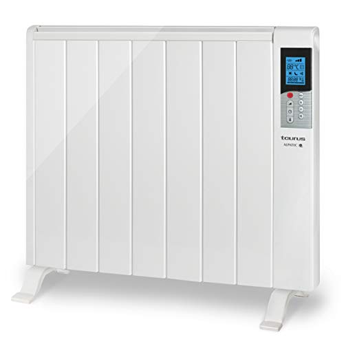 Taurus Tanger 1500 - Emisor térmico con tecnología seca, programación diario-semanal, temperatura hasta 35ºC, 2 modos de funcionamiento confort y economía, función ventana abierta, 7 elementos, 1500W